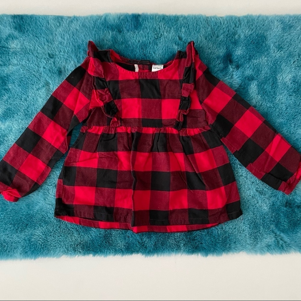 Carter's Red and Black Buffalo Check Top Toddler Girl